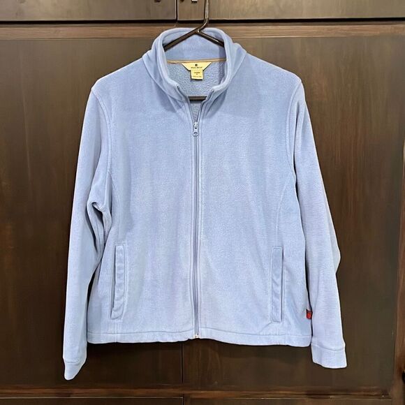 Woolrich Blue Fleece Zip Front Jacket Medium - Picture 1 of 3